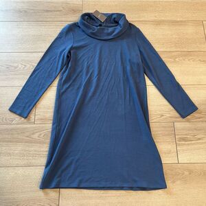 NWT J. Jill Twilight Blue Ribbed Cowl Neck Long Sleeve Tunic Dress Size SP